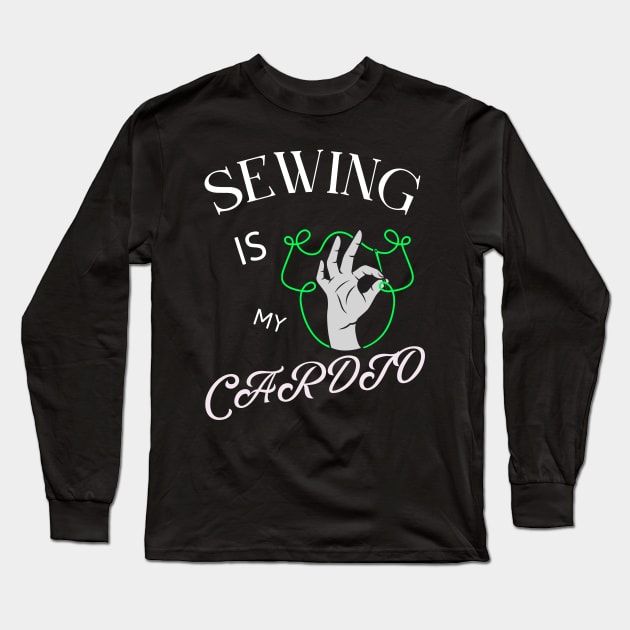 Sewing in my Cardio Sewing Long Sleeve T-Shirt by TV Dinners